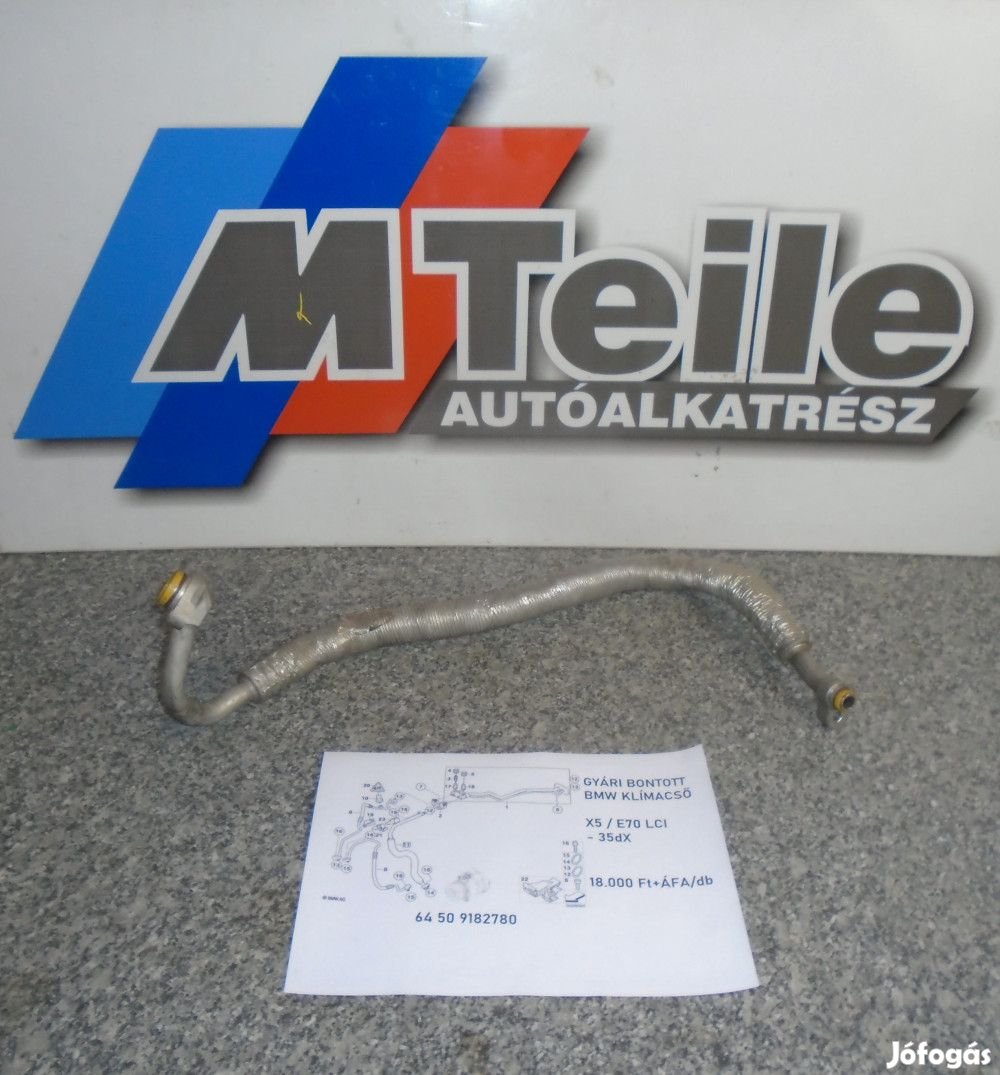 [GYÁRI BONTOTT] BMW - KLÍMACSŐ - X5 / E70 LCI ( - 35dX ) - 9182780